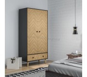 Dulap Homcom 831-331 90x50x190 cm (Oak/Dark Grey)