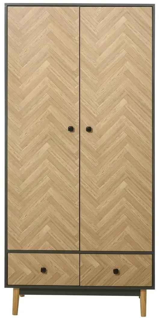 Шкаф Homcom 831-331 90x50x190 cm (Oak/Dark Grey)