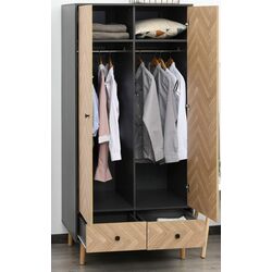 Шкаф Homcom 831-331 90x50x190 cm (Oak/Dark Grey) Thumb