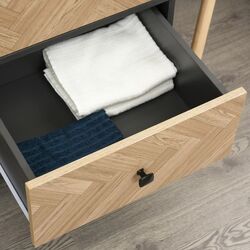 Шкаф Homcom 831-331 90x50x190 cm (Oak/Dark Grey) Thumb