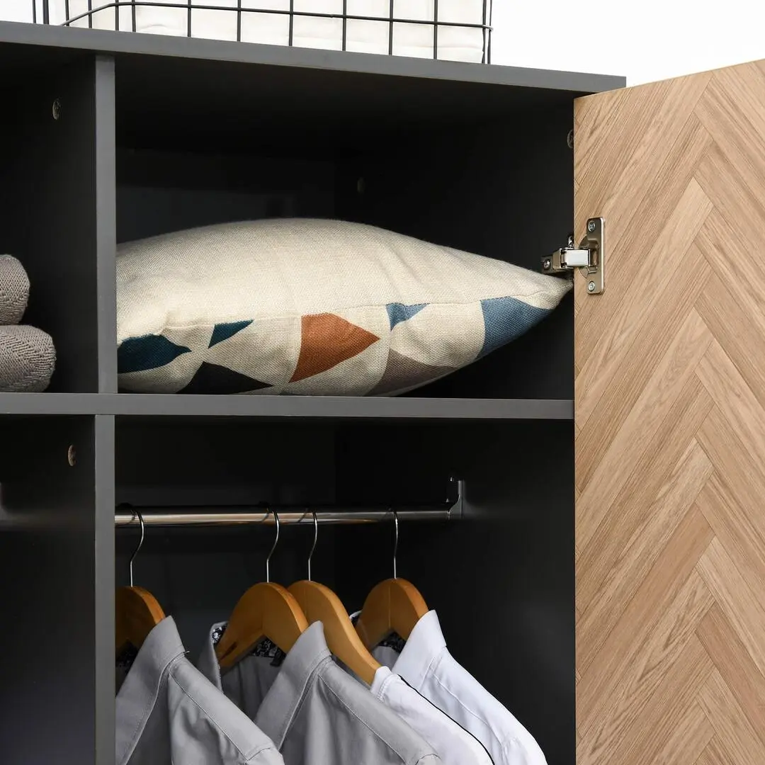 Шкаф Homcom 831-331 90x50x190 cm (Oak/Dark Grey)