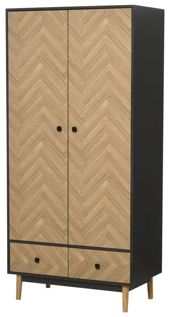 Шкаф Homcom 831-331 90x50x190 cm (Oak/Dark Grey)