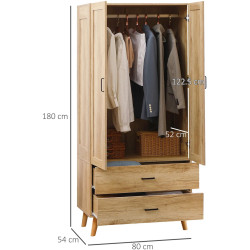 Шкаф Homcom 831-622V00ND 80x180x54 (Natural Wood) Thumb