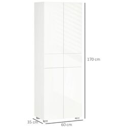 Dulap Homcom 835-612 60x35x170 cm (White Gloss) Thumb