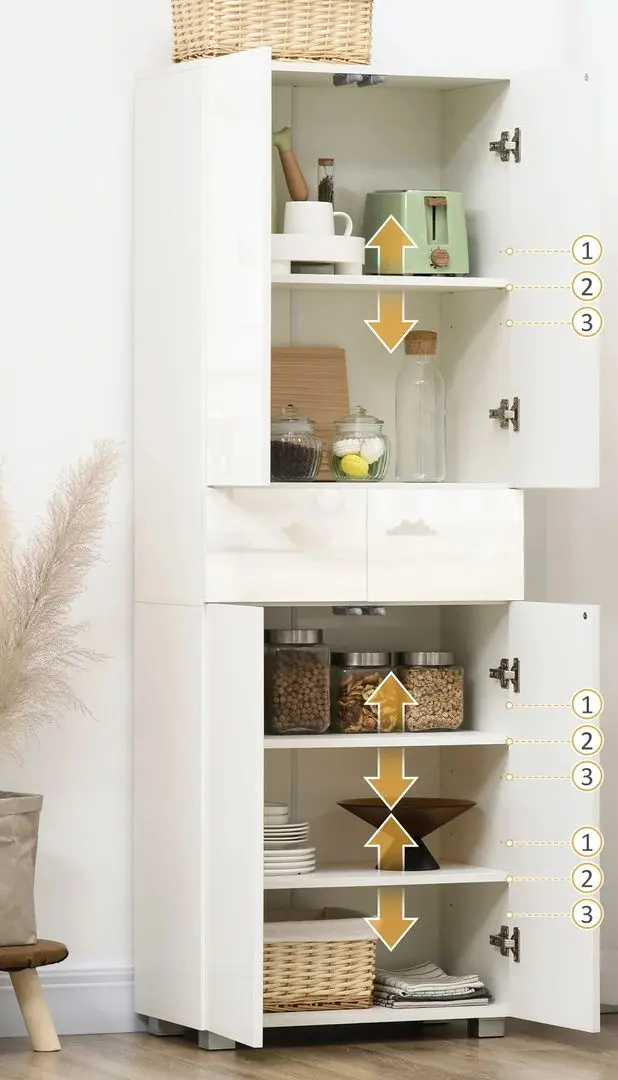 Dulap Homcom 835-612 60x35x170 cm (White Gloss)