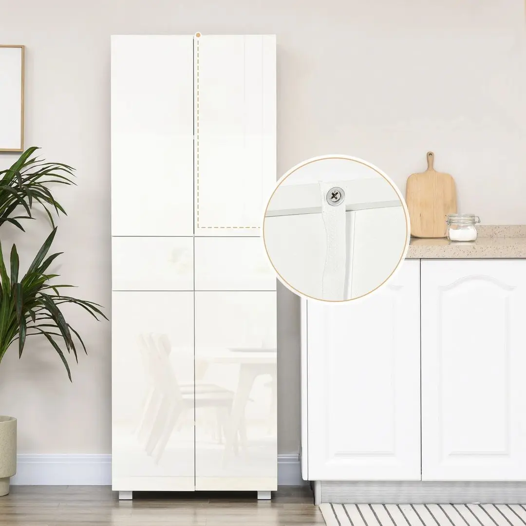 Dulap Homcom 835-612 60x35x170 cm (White Gloss)