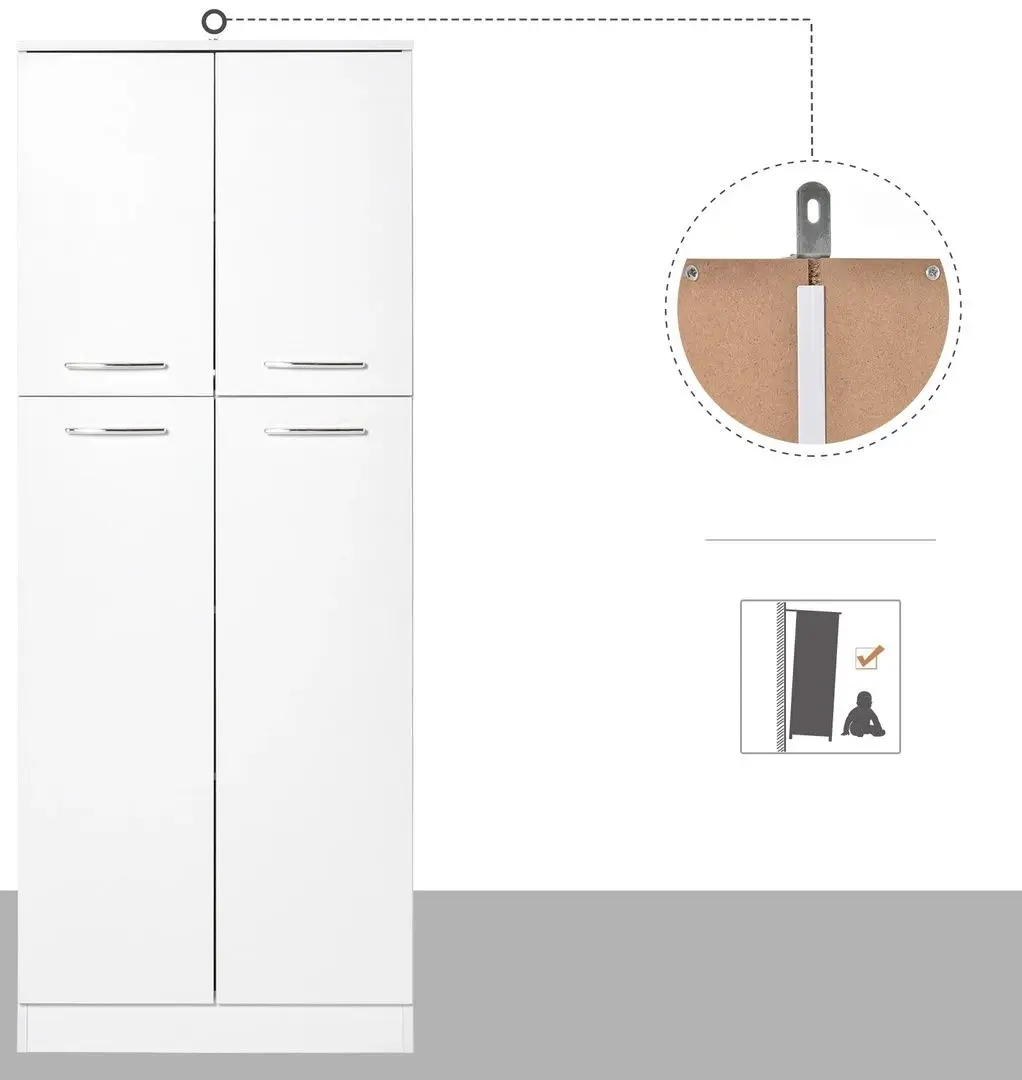 Dulap Homcom 838-097 59x31x155 cm (White)