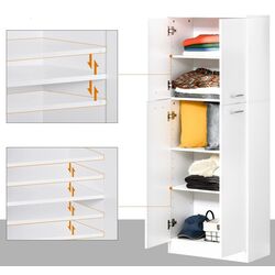 Dulap Homcom 838-097 59x31x155 cm (White) Thumb