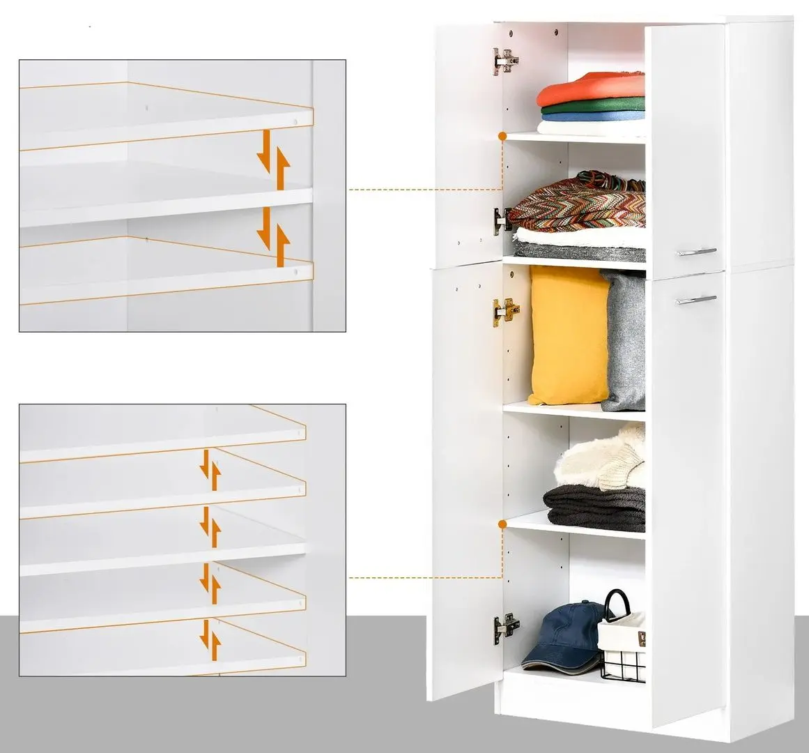 Dulap Homcom 838-097 59x31x155 cm (White)