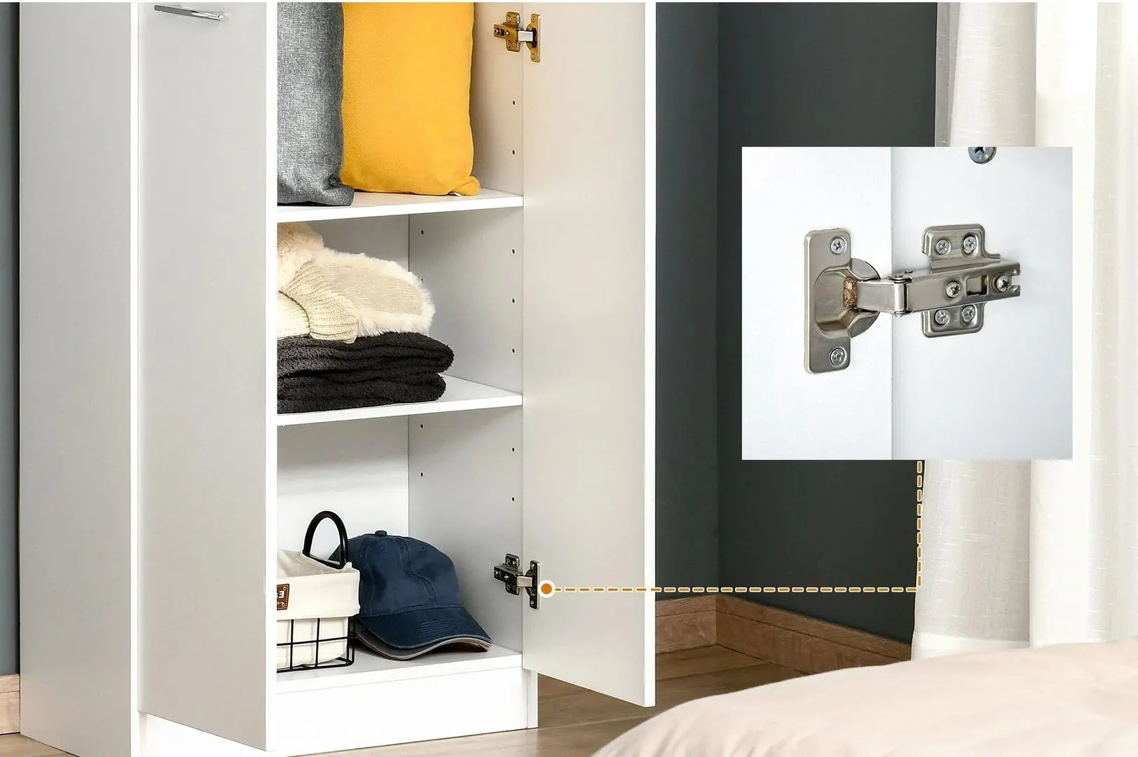 Dulap Homcom 838-097 59x31x155 cm (White)