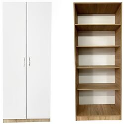 Dulap Ideal Mobila C229 80x40x200 (White/Sonoma Oak) Thumb