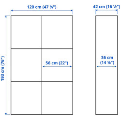Dulap Ikea Besta/Forvaltare cu usi 120x42x193 (Alb) Thumb
