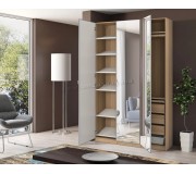 Шкаф Ikea Pax/Aheim полки/штанги/ящики/корзина/зеркало 150x38x236 (Имитация Состаренного Дуба)