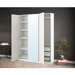Dulap Ikea Pax/Bergsbo/Aheim rafturi/bare/coș/sertare 150x38x201 (Alb/Oglindă) Thumb