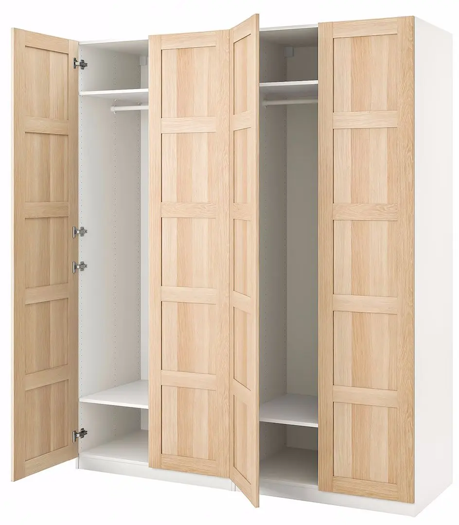 Dulap Ikea Pax/Bergsbo polite/bara 200x60x236 (Alb/Aspect Stejar Antichizat)