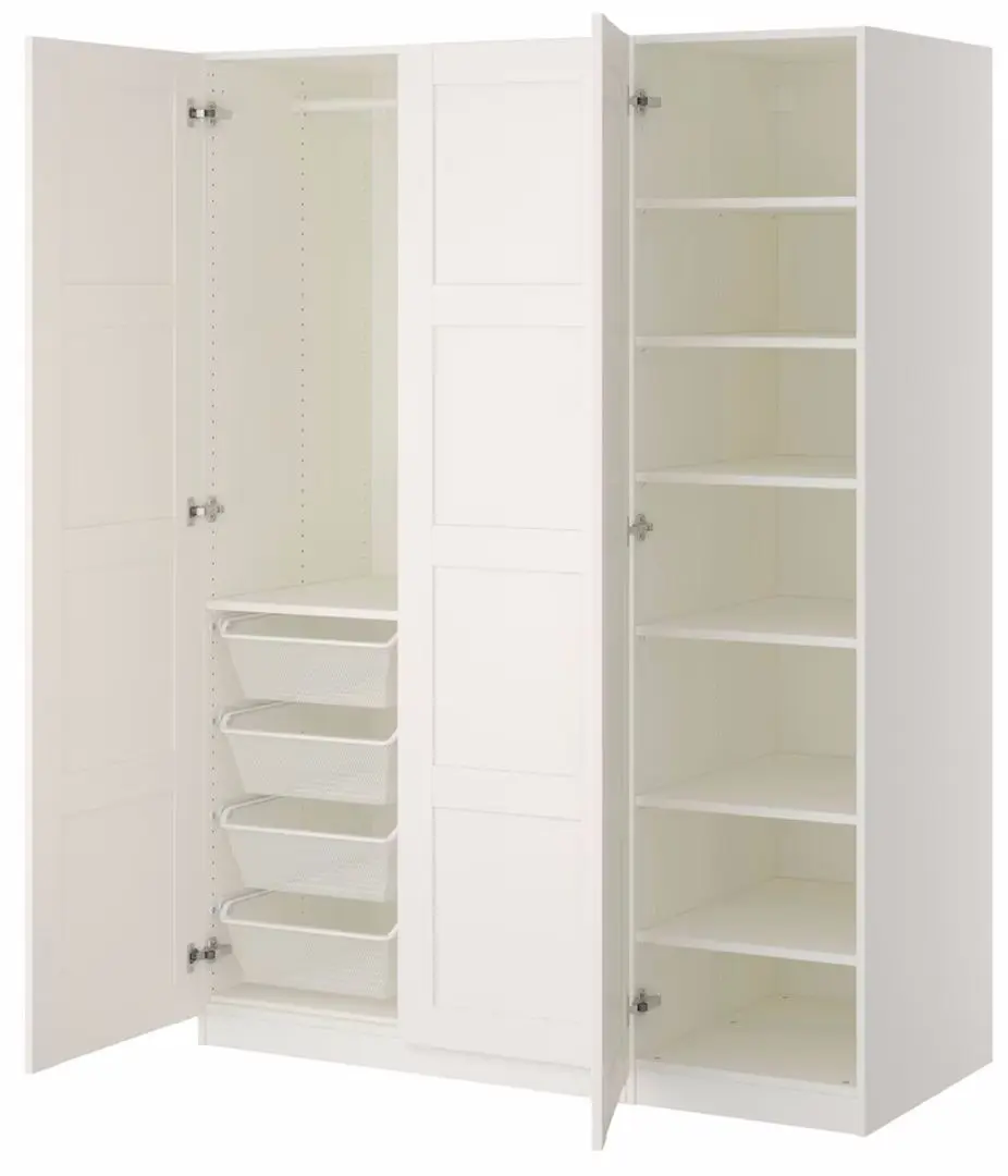 Dulap Ikea Pax/Bergsbo polite/bara/cosuri 150x60x201 (Alb)