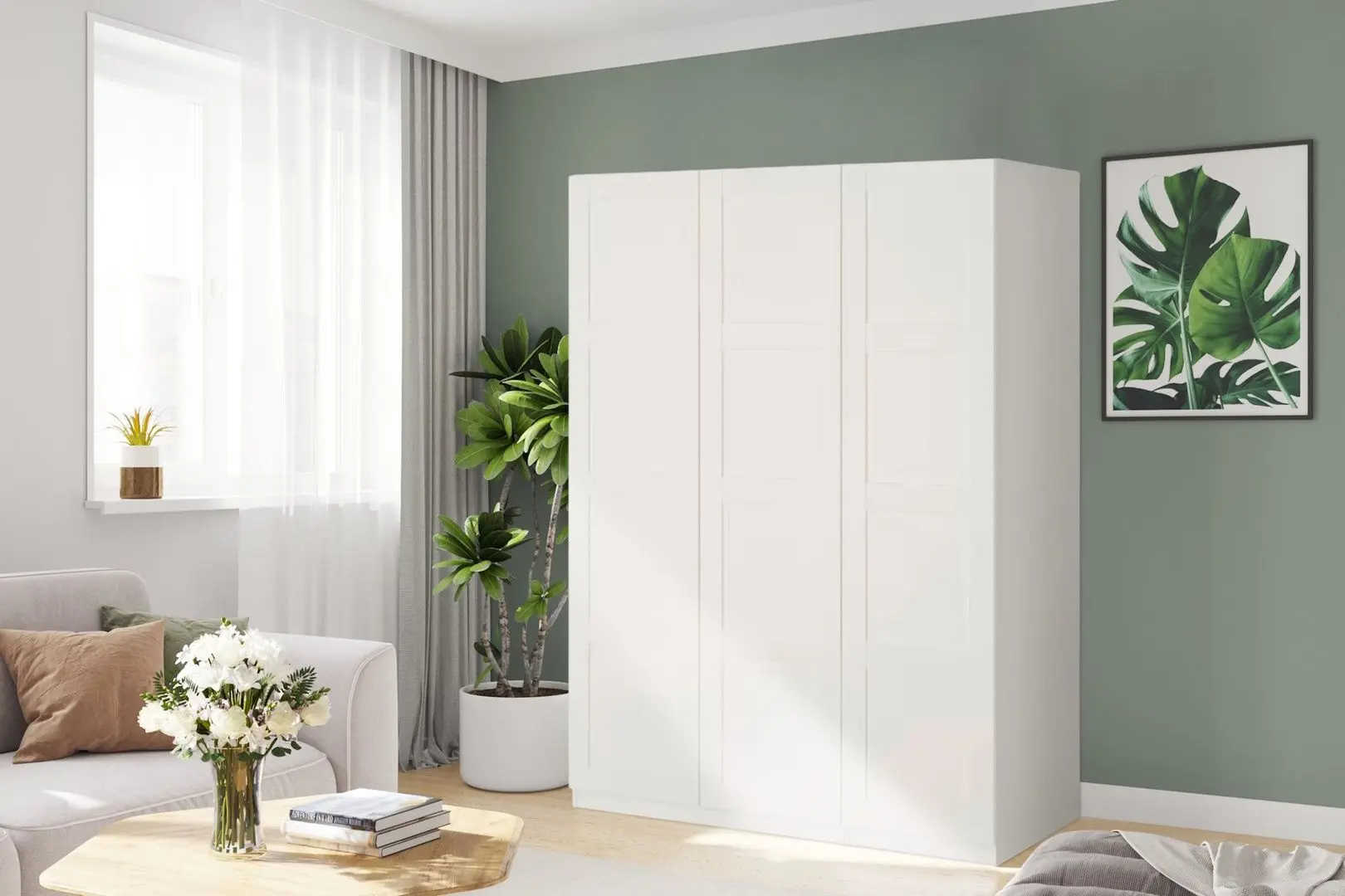 Dulap Ikea Pax/Bergsbo polite/bara/cosuri 150x60x201 (Alb)