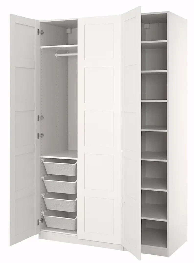 Dulap Ikea Pax/Bergsbo polite/bara/cosuri 150x60x236 (Alb)