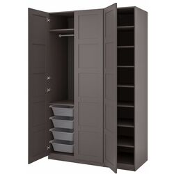 Dulap Ikea Pax/Bergsbo polite/bara/cosuri 150x60x236 (Gri Inchis) Thumb