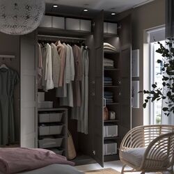 Dulap Ikea Pax/Bergsbo polite/bara/cosuri 150x60x236 (Gri Inchis) Thumb