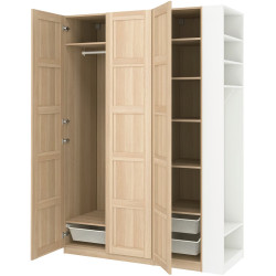 Dulap Ikea Pax/Bergsbo rafturi/bara/cosuri/etajera 170x60x236 (Aspect Stejar Antichizat/Alb) Thumb