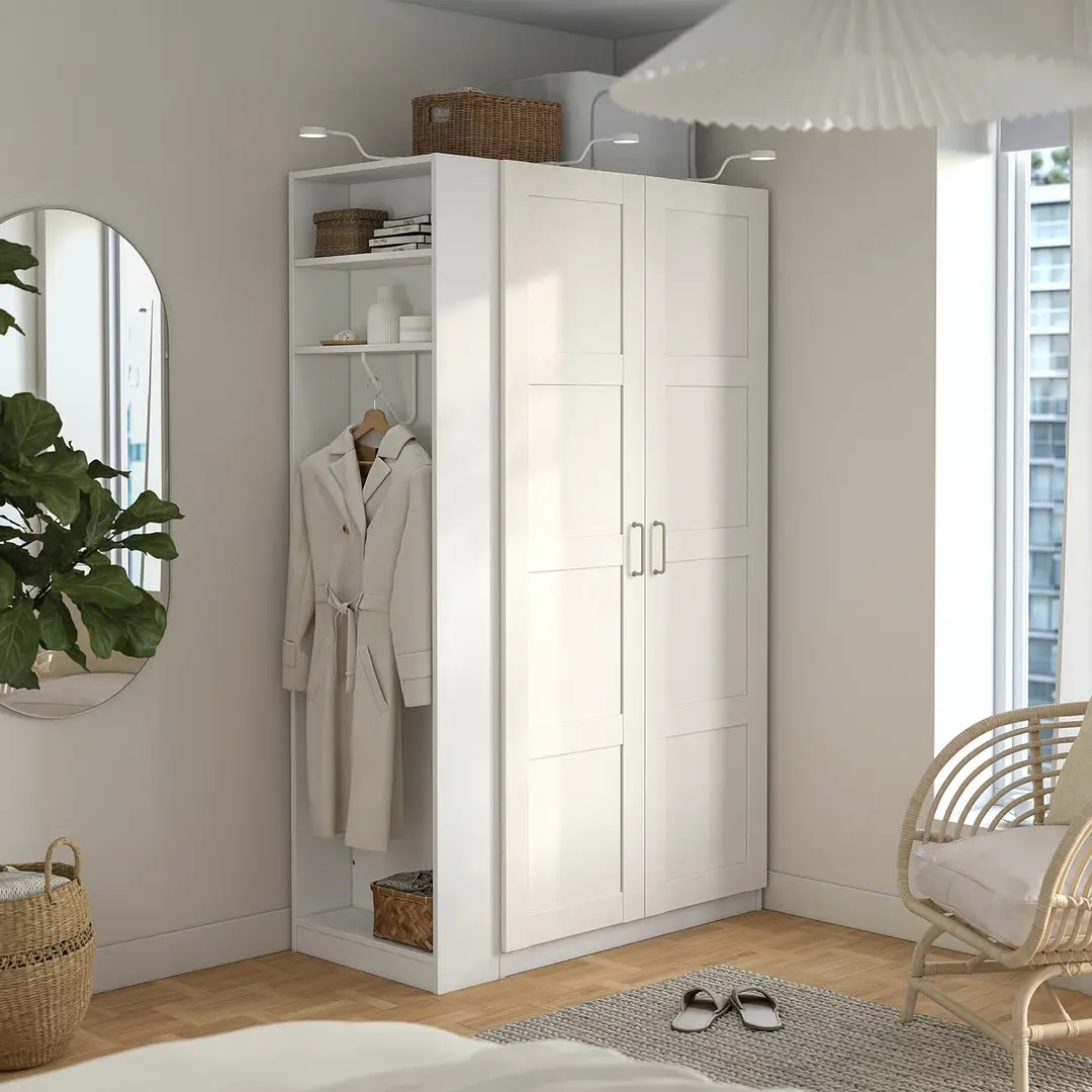 Dulap Ikea Pax/Bergsbo rafturi/bara/etajera 120x60x201 (Alb)