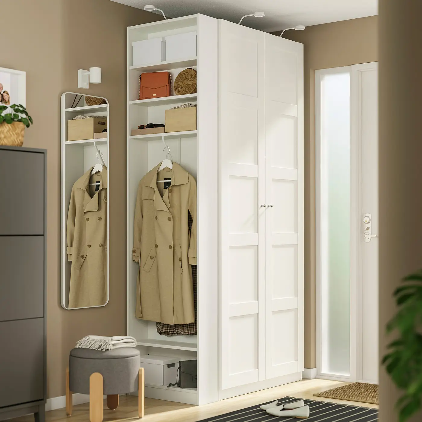 Шкаф Ikea Pax/Bergsbo полки/штанга/стеллаж 120x60x236 (Белый) - 3