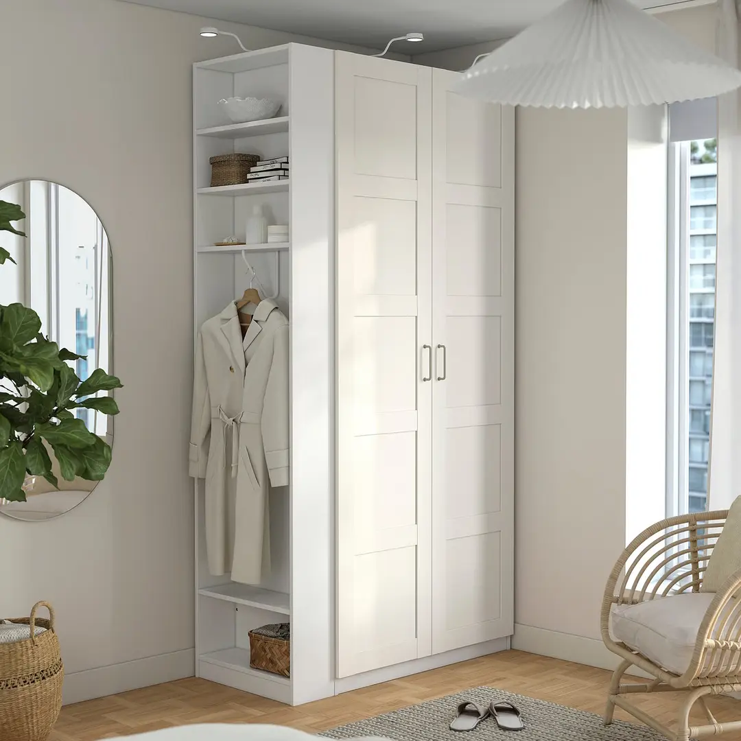Шкаф Ikea Pax/Bergsbo полки/штанга/стеллаж 120x60x236 (Белый)
