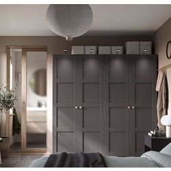 Шкаф Ikea Pax/Bergsbo полки/штанга/ящики 200x60x201 (Темно-Серый)