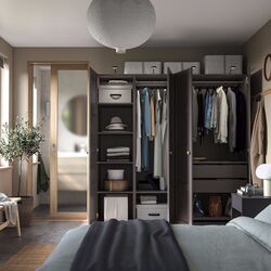 Dulap Ikea Pax/Bergsbo polite/bara/sertare 200x60x201 (Gri Inchis) Thumb