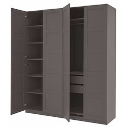 Dulap Ikea Pax/Bergsbo polite/bara/sertare 200x60x236 (Gri Inchis) Thumb