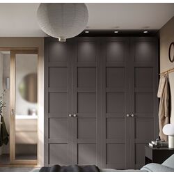 Шкаф Ikea Pax/Bergsbo полки/штанга/ящики 200x60x236 (Темно-Серый)