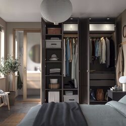 Dulap Ikea Pax/Bergsbo polite/bara/sertare 200x60x236 (Gri Inchis) Thumb