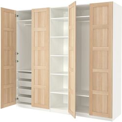 Dulap Ikea Pax/Bergsbo rafturi/bare/cosuri 250x60x236 (Alb/Aspect Stejar Albit) Thumb