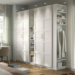 Dulap Ikea Pax/Bergsbo rafturi/bare/sertare/cos/etajere 255x60x236 (Alb)