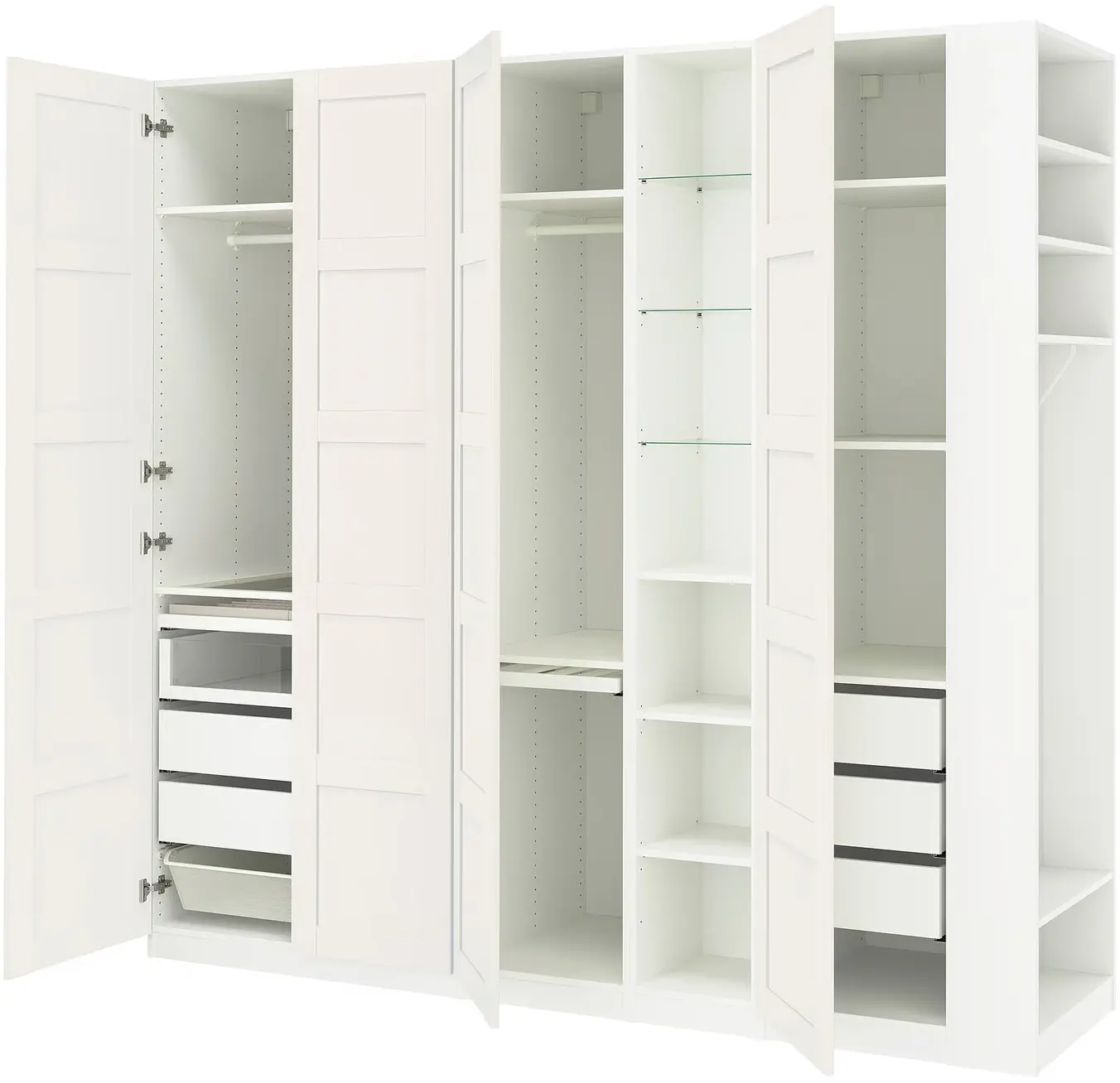 Dulap Ikea Pax/Bergsbo rafturi/bare/sertare/cos/etajere 255x60x236 (Alb) - 18