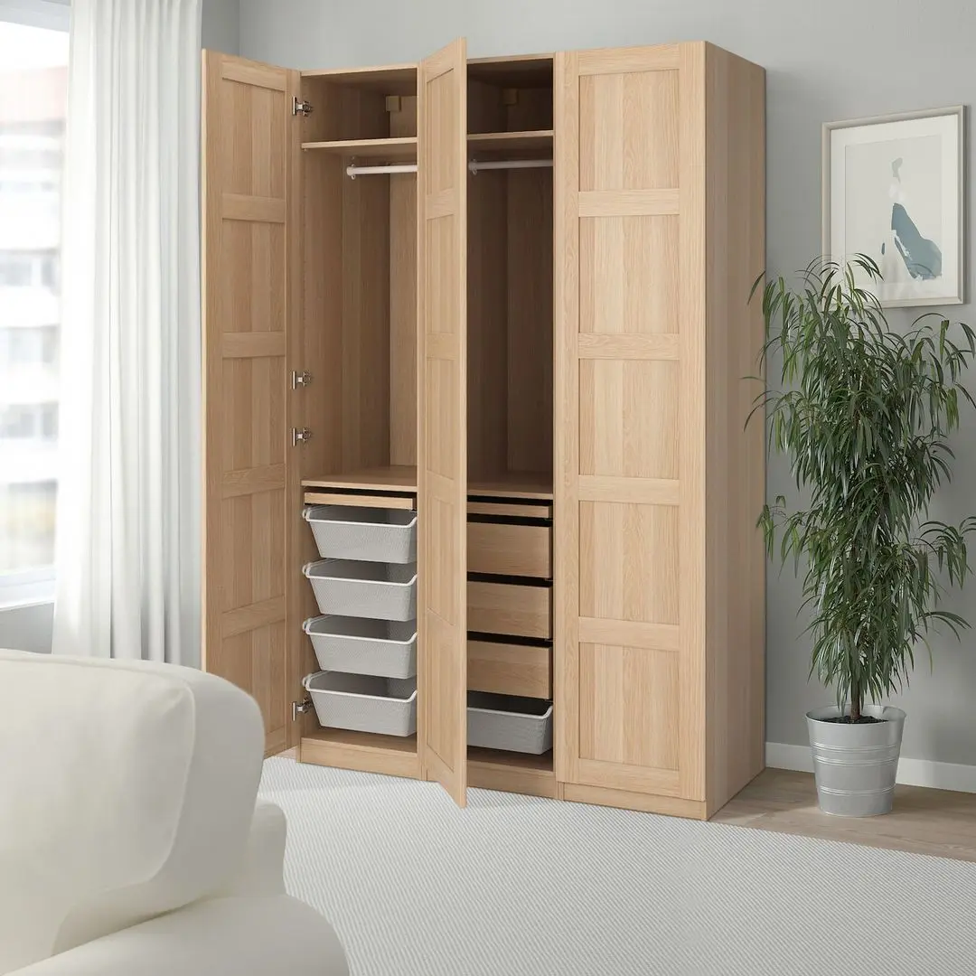 Dulap Ikea Pax/Bergsbo rafturi/bare/sertare/cosuri 150x60x236 (Aspect Stejar Antichizat)