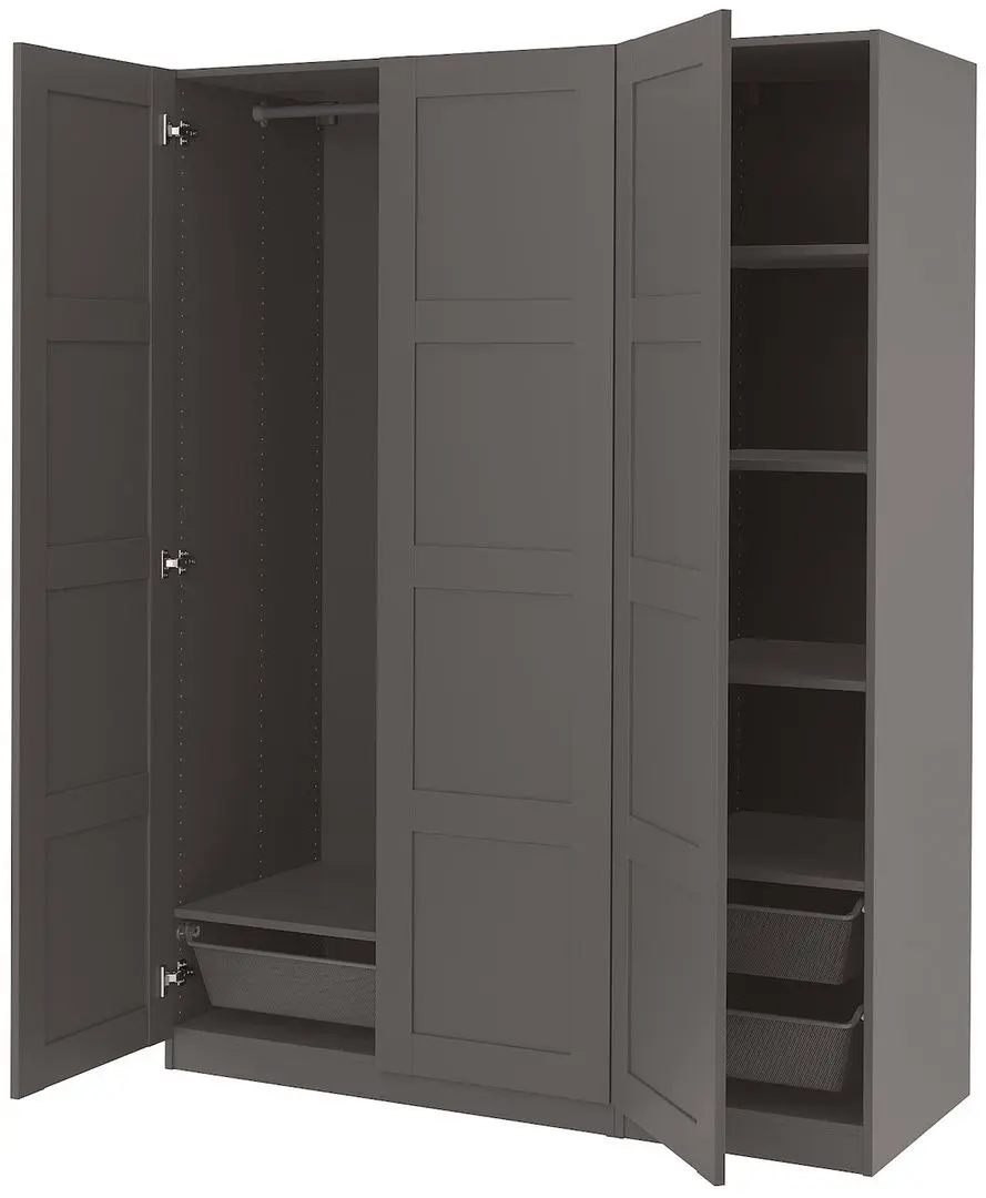 Dulap Ikea Pax/Bergsbo bara/raft/sertare cu cadru 150x60x201 (Gri-inchis)