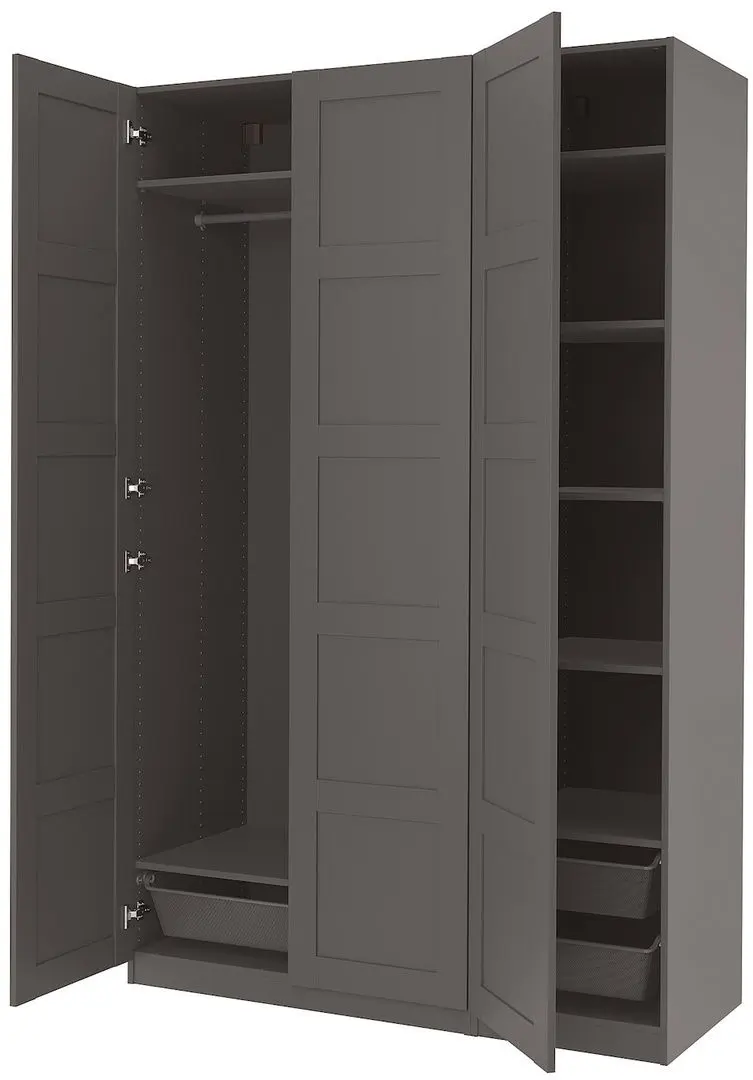 Dulap Ikea Pax/Bergsbo bare/rafturi/cosuri 150x60x236 (Gri Inchis)