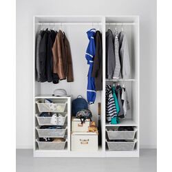 Dulap Ikea Pax/Fardal/Aheim raft/bare/cosuri/oglinda 150x60x201 (Alb Lucios) Thumb