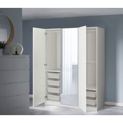 Dulap Ikea Pax/Fardal/Aheim raft/bare/cosuri/oglinda 150x60x201 (Alb Lucios)