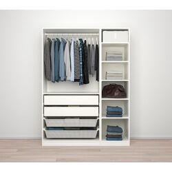 Dulap Ikea Pax/Fardal/Aheim rafturi/bara/2 sertare/2 cosuri/oglinda 150x60x201 (Alb Lucios) Thumb