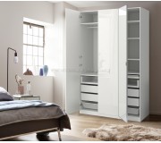 Шкаф Ikea Pax/Fardal/Aheim полки/штанга/ящики/корзины/зеркало 150x60x236 (Глянцевый Белый)