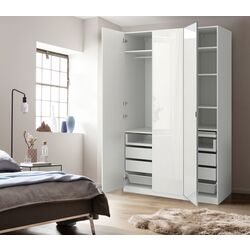 Dulap Ikea Pax/Fardal/Aheim rafturi/bara/sertare/cosuri/oglinda 150x60x236 (Alb Lucios)