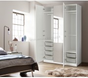 Шкаф Ikea Pax/Fardal/Aheim полки/штанги/корзины/зеркало 150x60x236 (Глянцевый Белый)