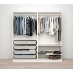 Dulap Ikea Pax/Fardal/Aheim rafturi/bare/cosuri/oglinda 200x60x201 (Alb Lucios) Thumb