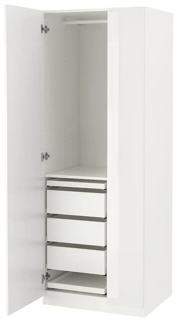 Dulap Ikea Pax/Fardal raft/bara/sertare 75x60x201 (Alb/Alb Lucios)