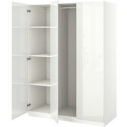 Dulap Ikea Pax/Fardal rafturi/bara 150x60x201 (Alb/Alb Lucios) Thumb