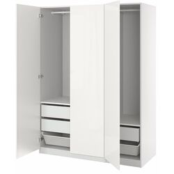 Dulap Ikea Pax/Fardal polite/bare/cosuri/sertare 150x60x201 (Alb/Lucios Alb) Thumb