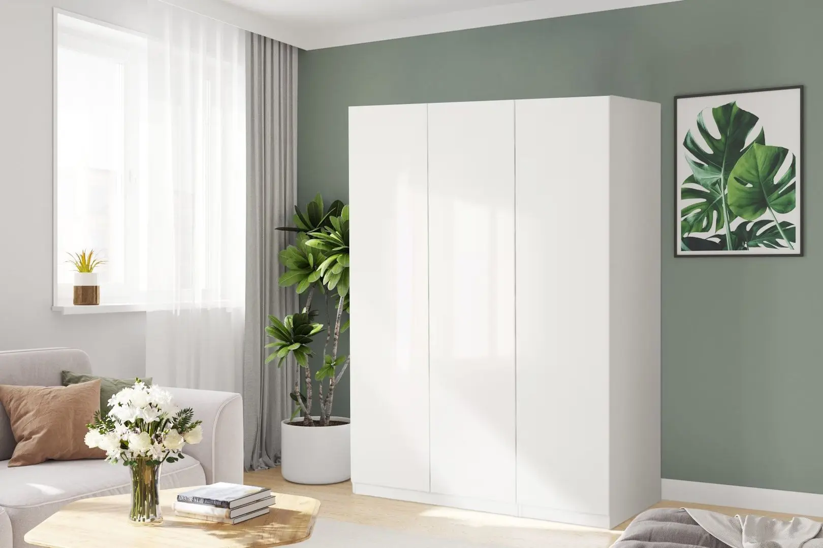 Dulap Ikea Pax/Fardal polite/bare/cosuri/sertare 150x60x201 (Alb/Lucios Alb)